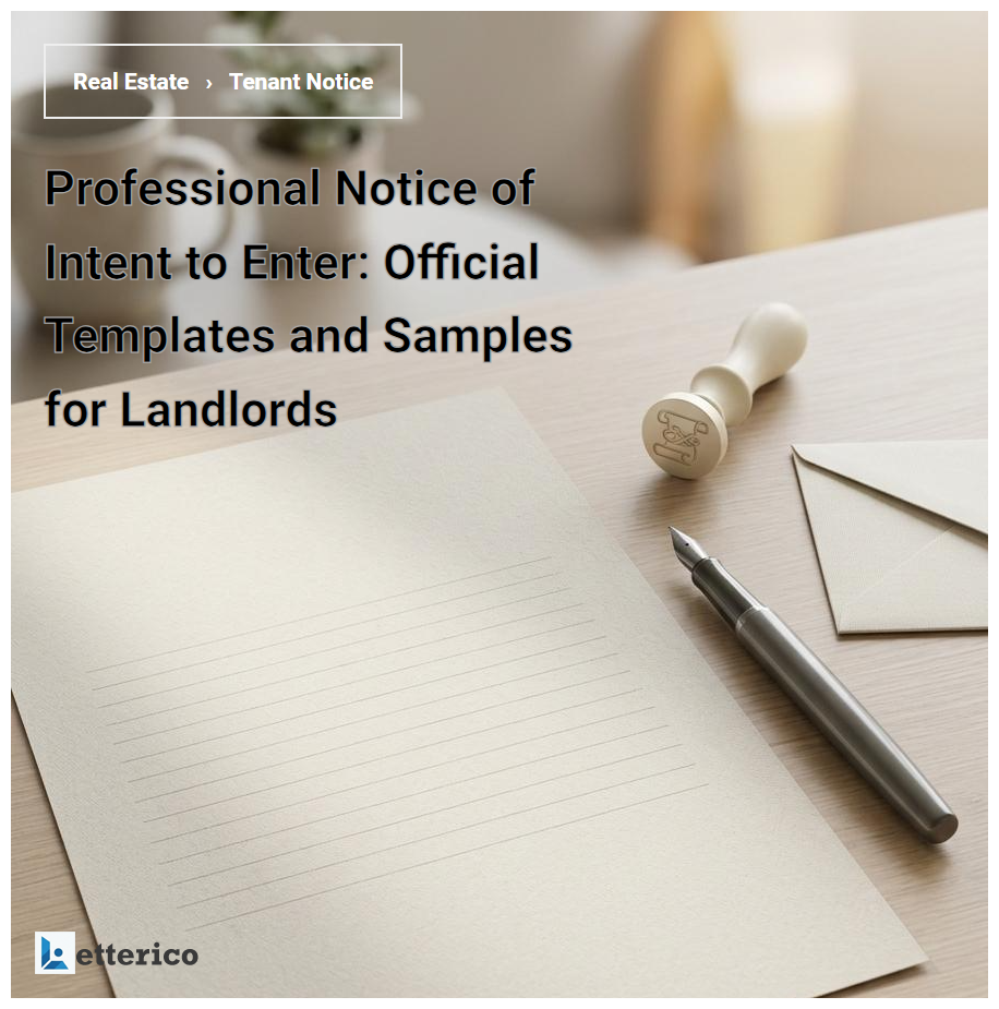 Professional Notice of Intent to Enter: Official Templates and Samples for Landlords