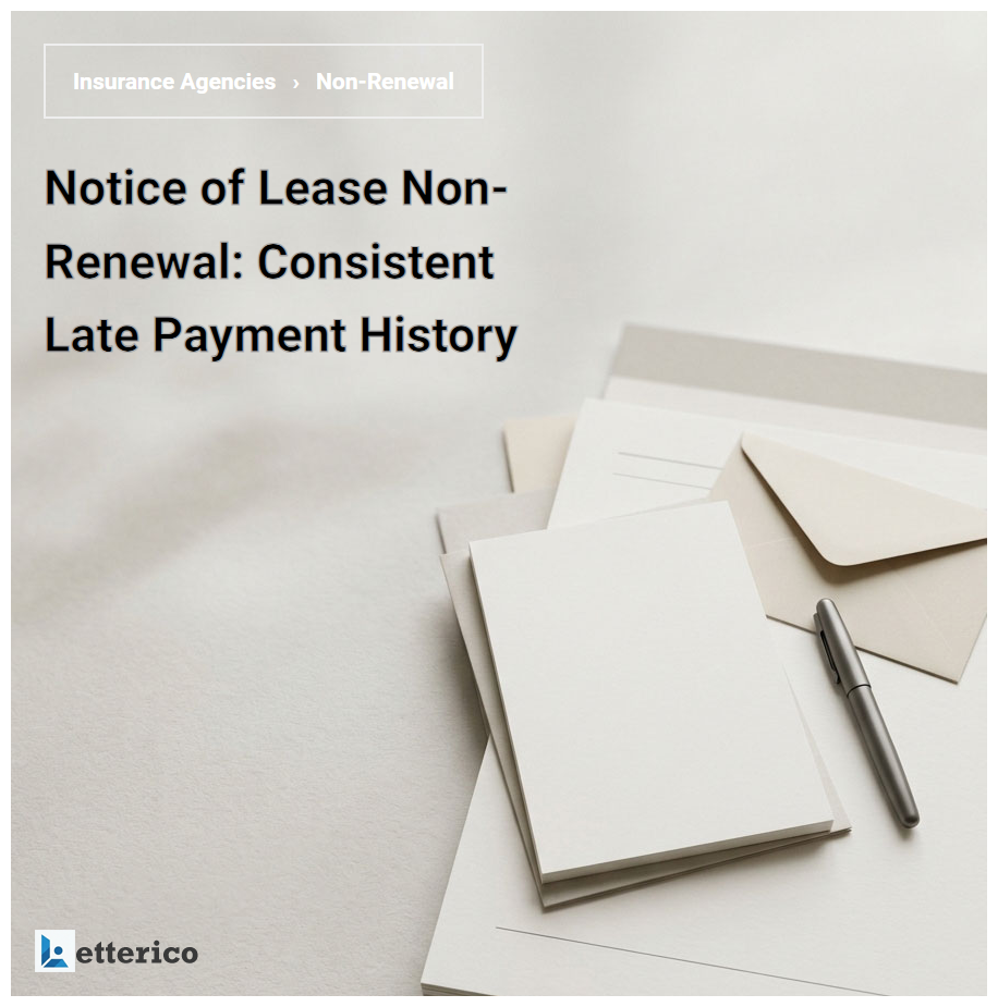 Notice of Lease Non-Renewal: Consistent Late Payment History