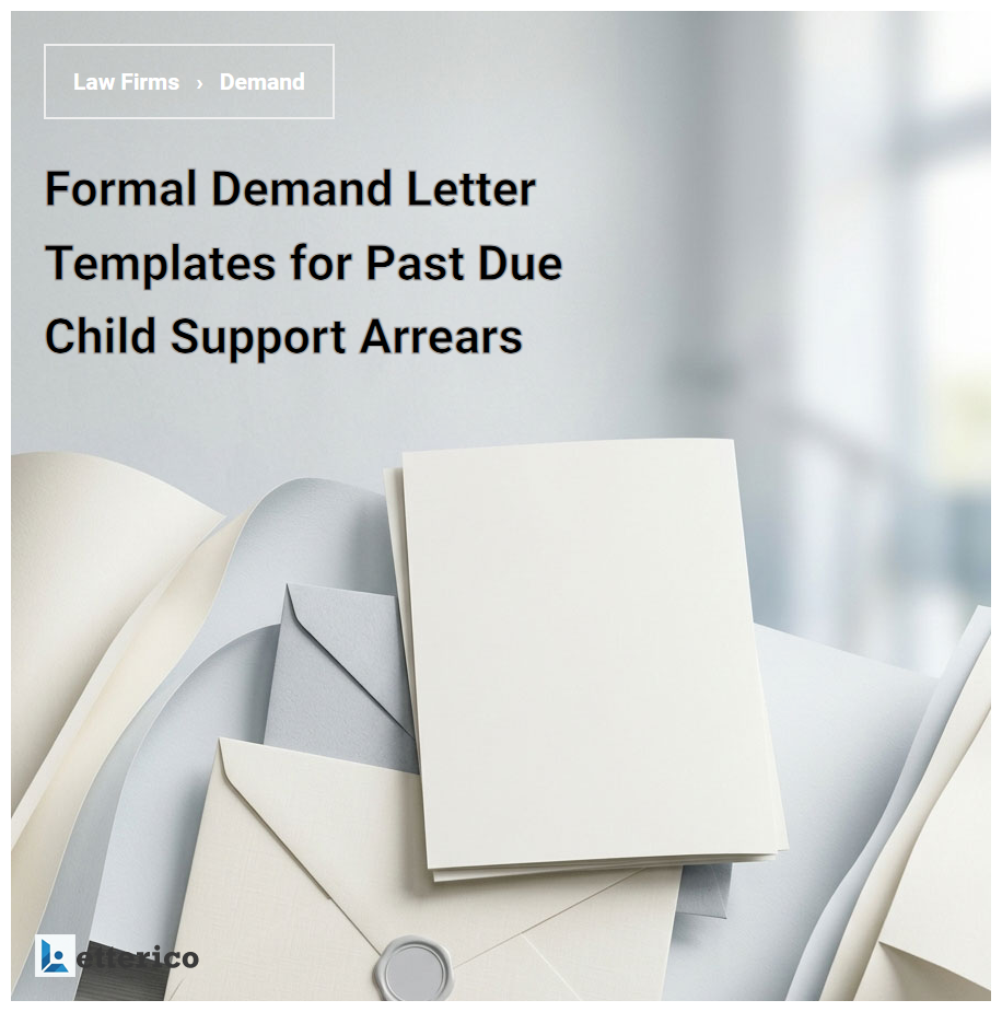 Formal Demand Letter Templates for Past Due Child Support Arrears