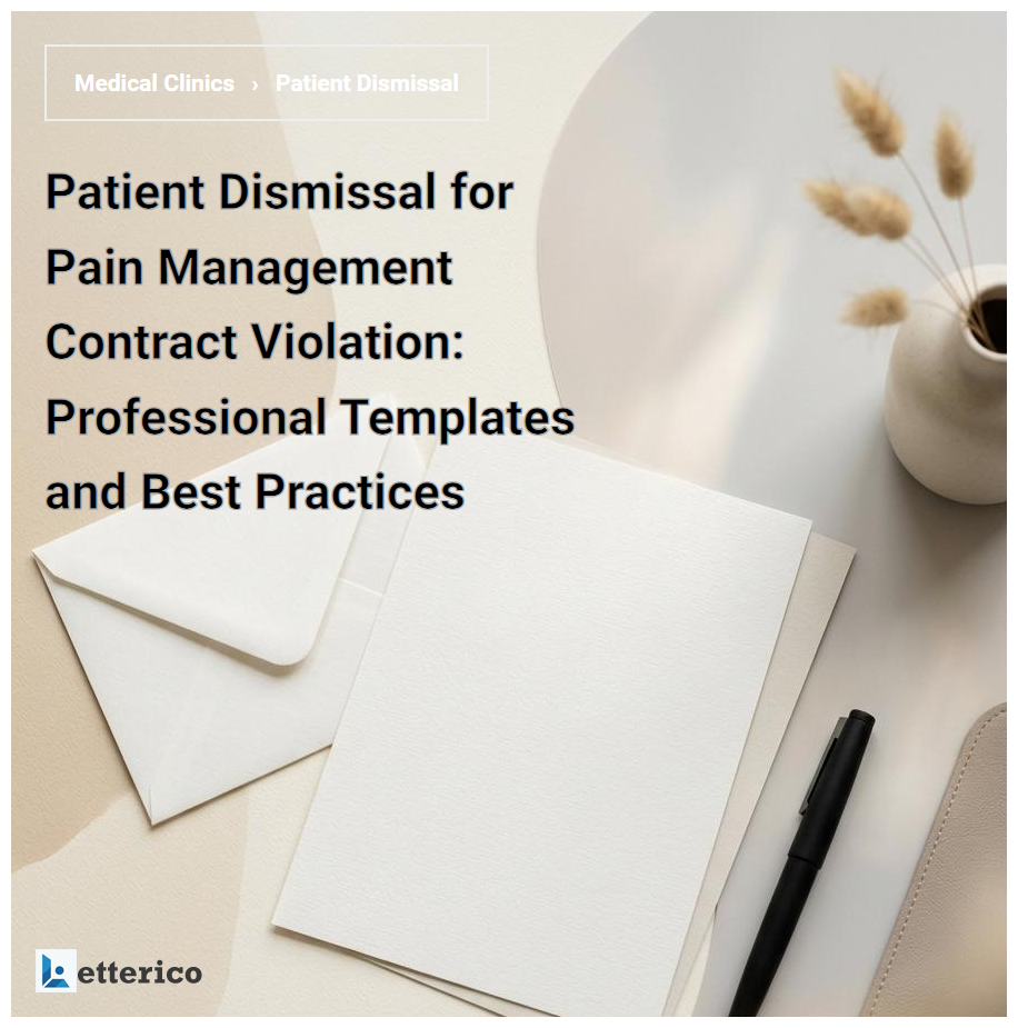Patient Dismissal for Pain Management Contract Violation: Professional Templates and Best Practices