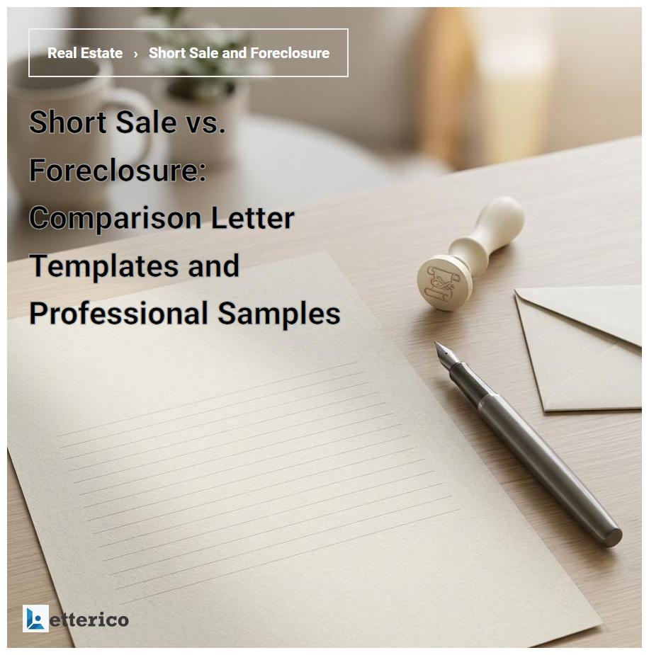 Short Sale vs. Foreclosure: Comparison Letter Templates and Professional Samples