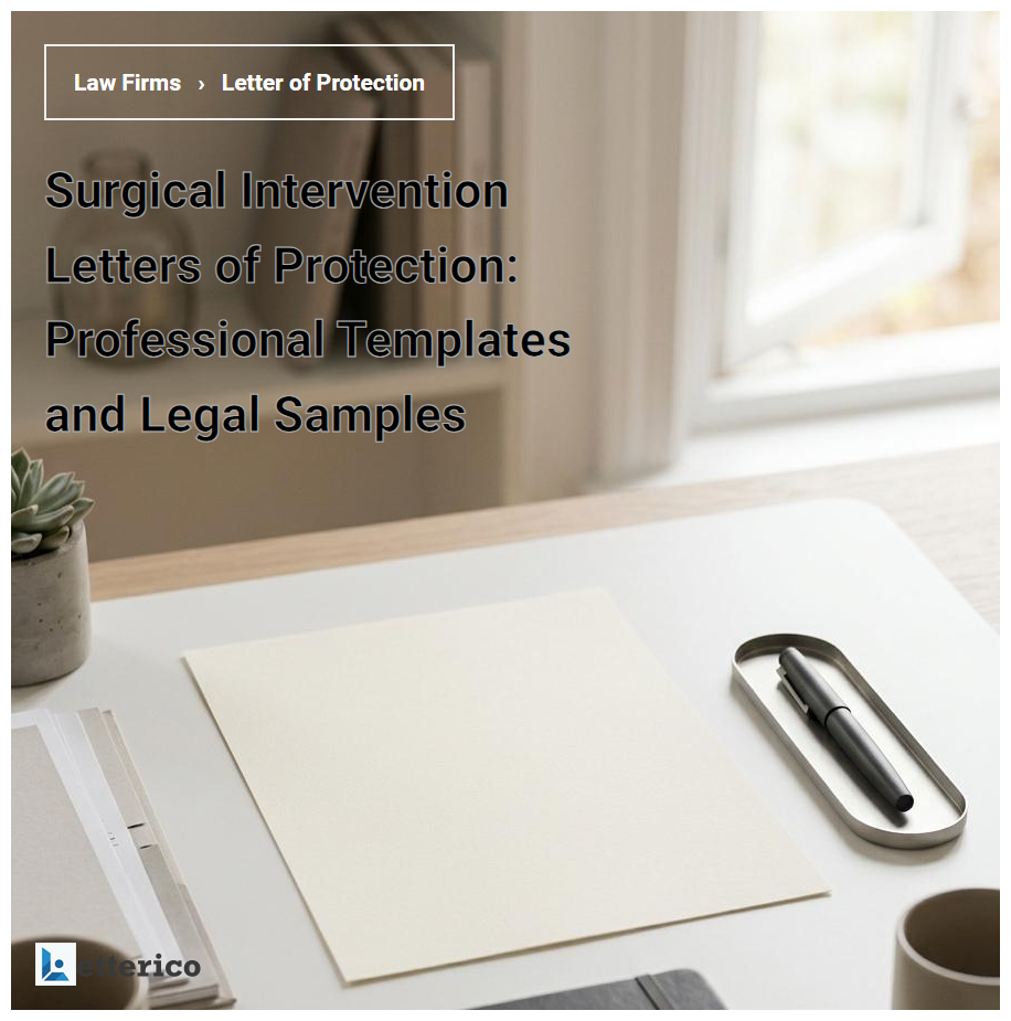 Surgical Intervention Letters of Protection: Professional Templates and Legal Samples