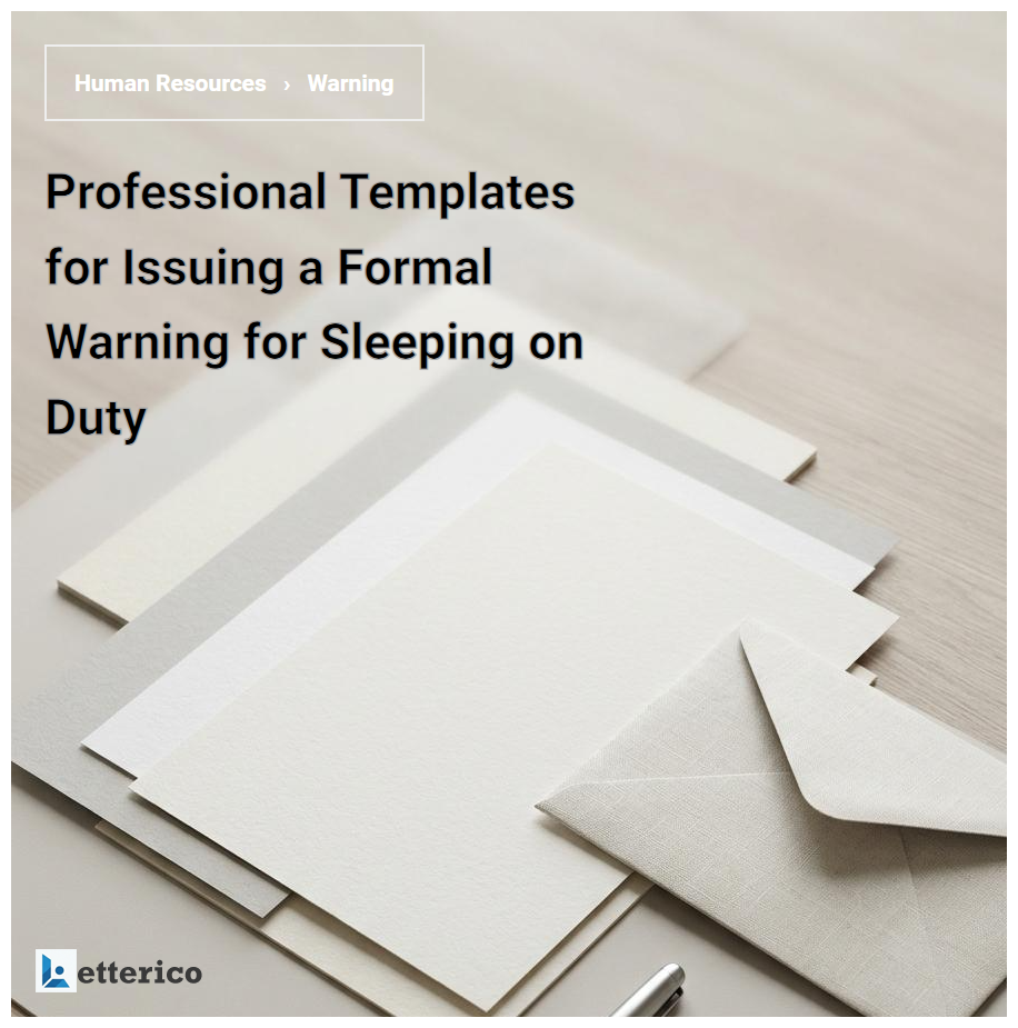 Professional Templates for Issuing a Formal Warning for Sleeping on Duty