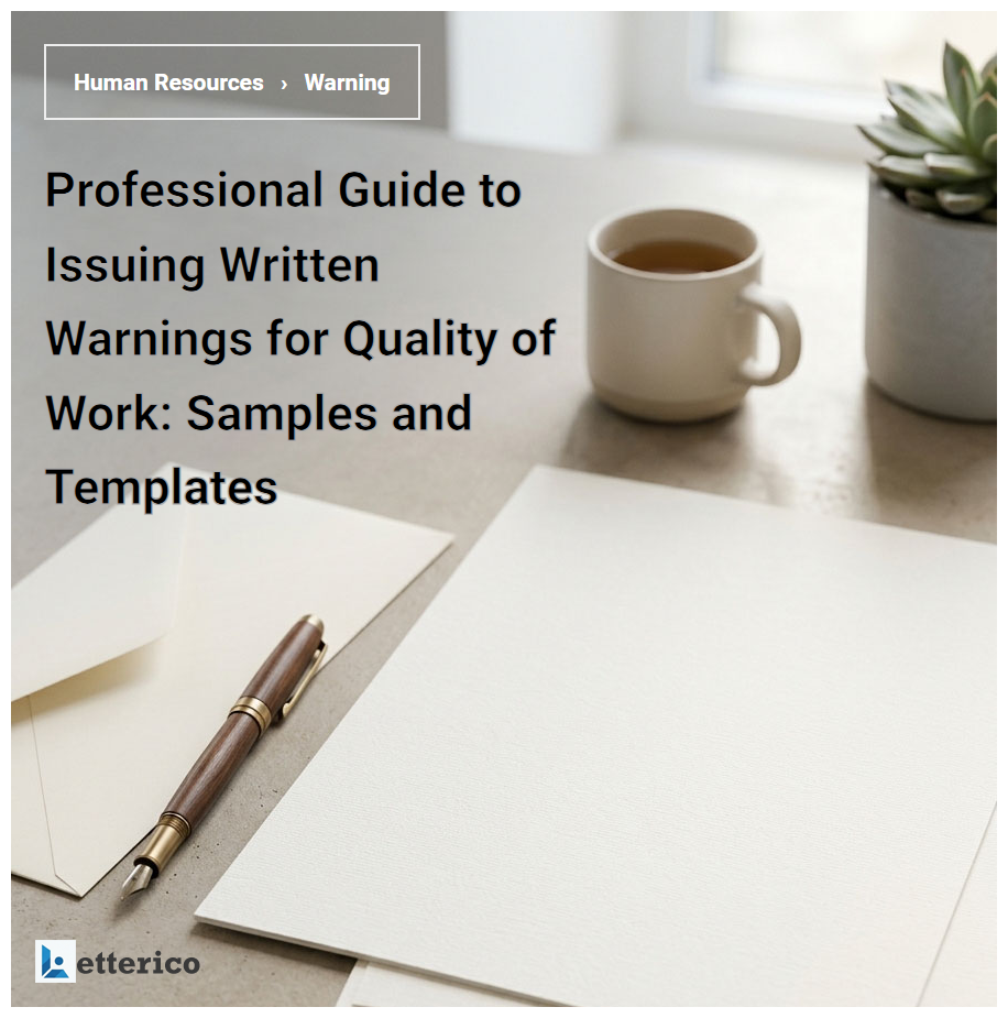 Professional Guide to Issuing Written Warnings for Quality of Work: Samples and Templates