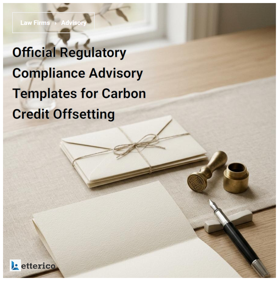 Official Regulatory Compliance Advisory Templates for Carbon Credit Offsetting