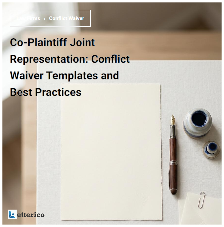 Co-Plaintiff Joint Representation: Conflict Waiver Templates and Best Practices