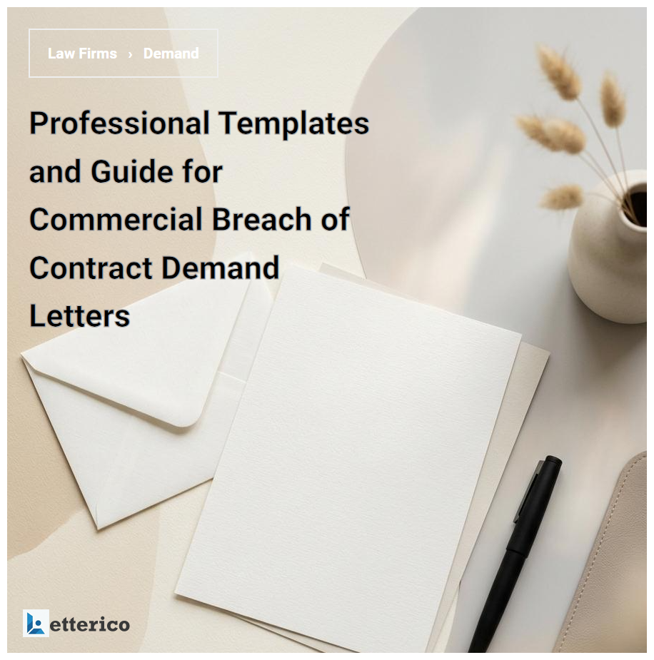Professional Templates and Guide for Commercial Breach of Contract Demand Letters