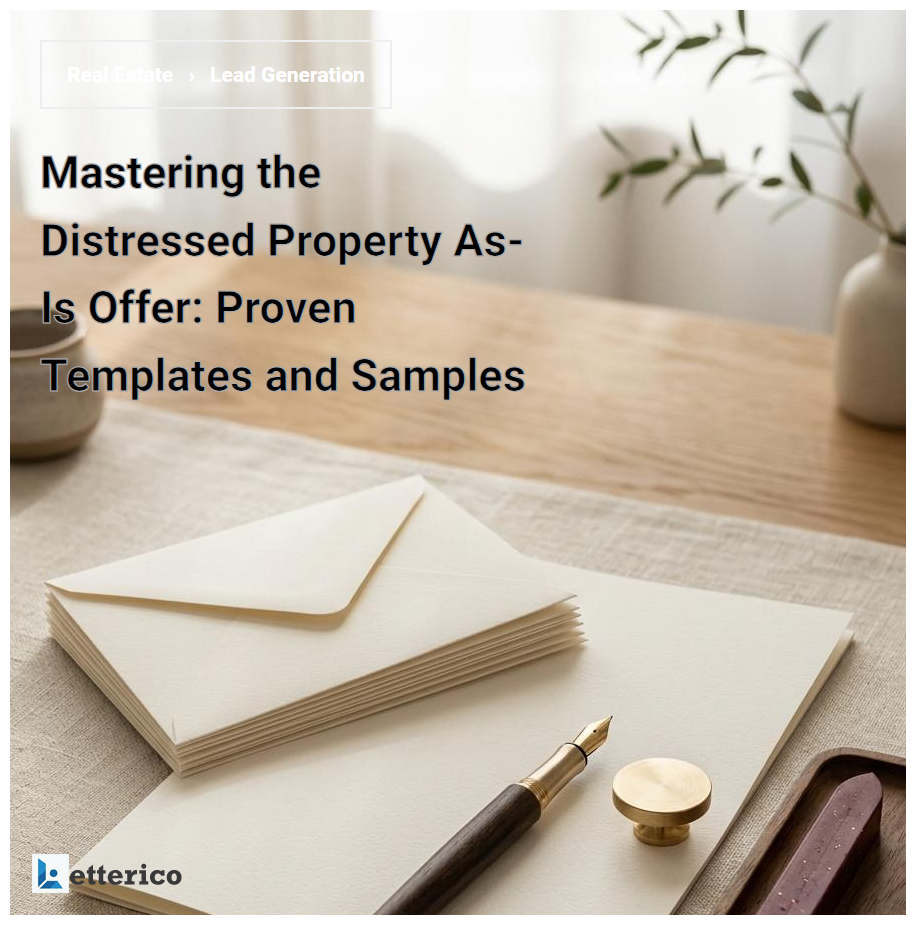 Mastering the Distressed Property As-Is Offer: Proven Templates and Samples