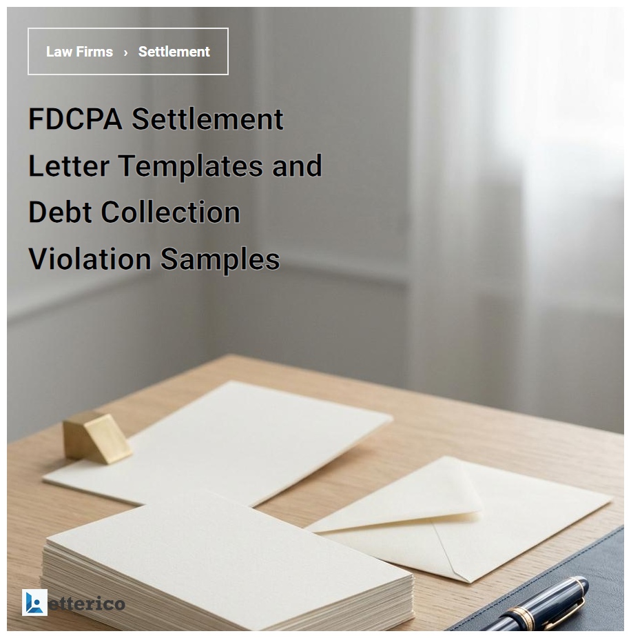 FDCPA Settlement Letter Templates and Debt Collection Violation Samples