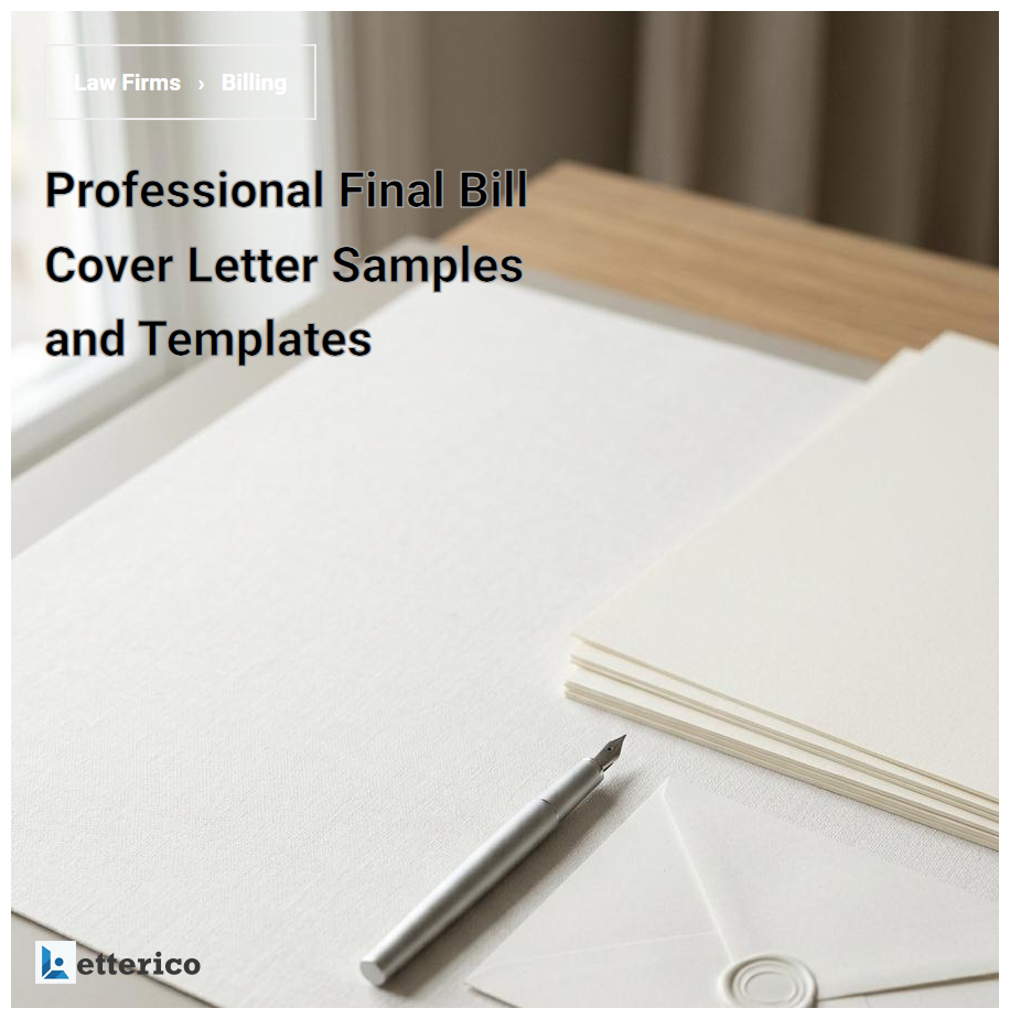 Professional Final Bill Cover Letter Samples and Templates
