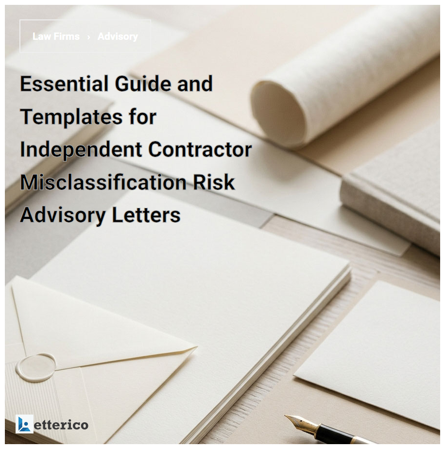 Essential Guide and Templates for Independent Contractor Misclassification Risk Advisory Letters