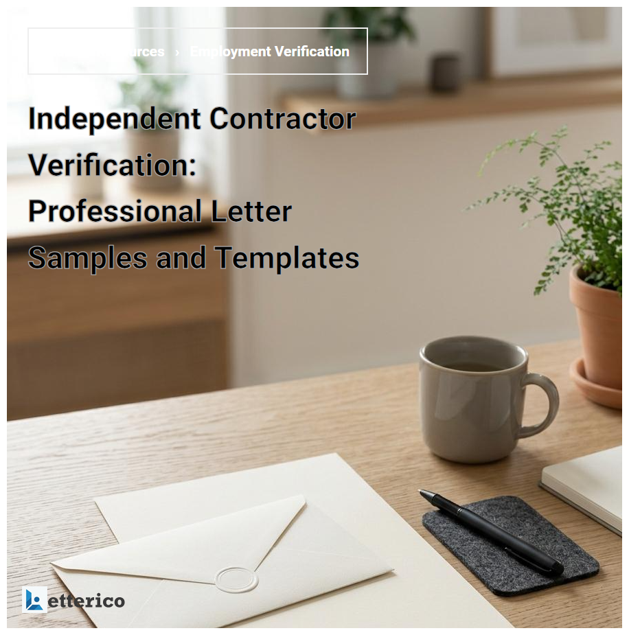 Independent Contractor Verification: Professional Letter Samples and Templates