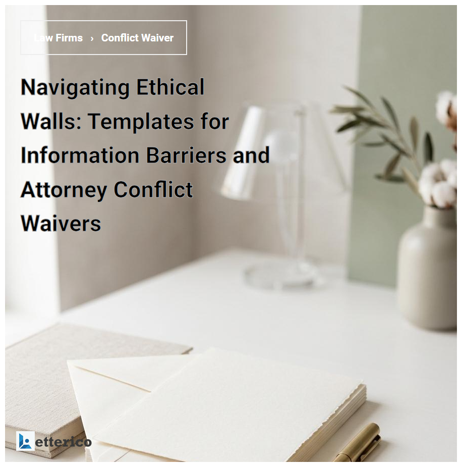 Navigating Ethical Walls: Templates for Information Barriers and Attorney Conflict Waivers