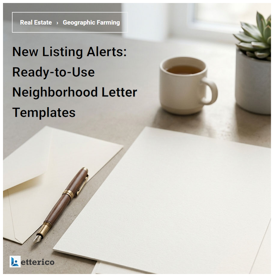 New Listing Alerts: Ready-to-Use Neighborhood Letter Templates