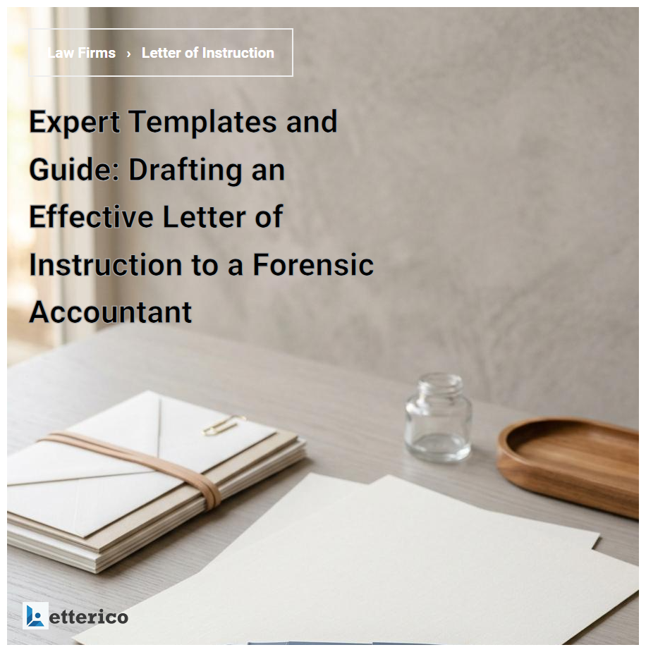 Expert Templates and Guide: Drafting an Effective Letter of Instruction to a Forensic Accountant
