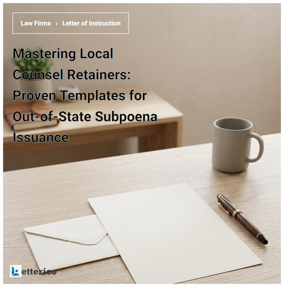Mastering Local Counsel Retainers: Proven Templates for Out-of-State Subpoena Issuance