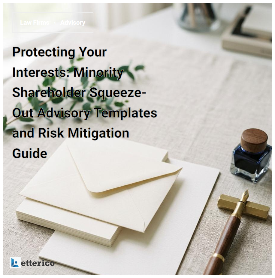 Protecting Your Interests: Minority Shareholder Squeeze-Out Advisory Templates and Risk Mitigation Guide