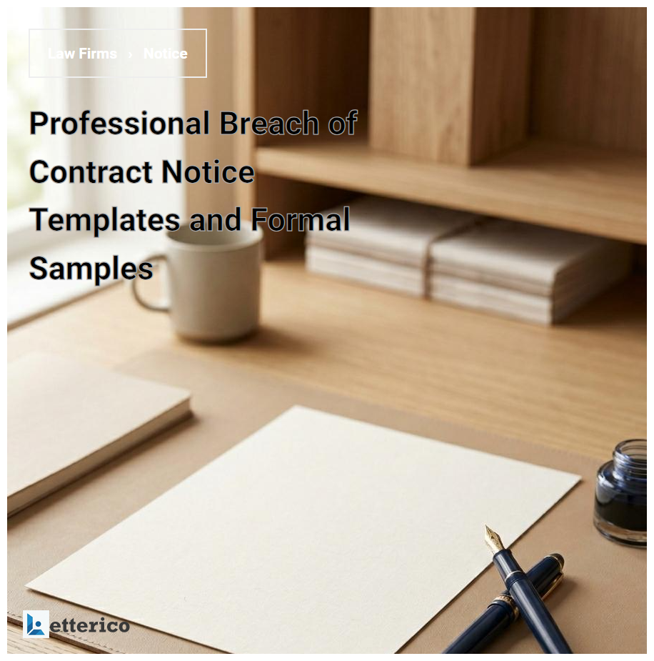 Professional Breach of Contract Notice Templates and Formal Samples