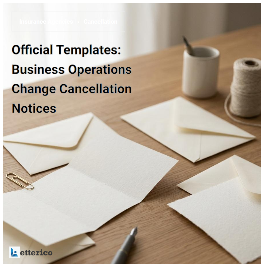 Official Templates: Business Operations Change Cancellation Notices