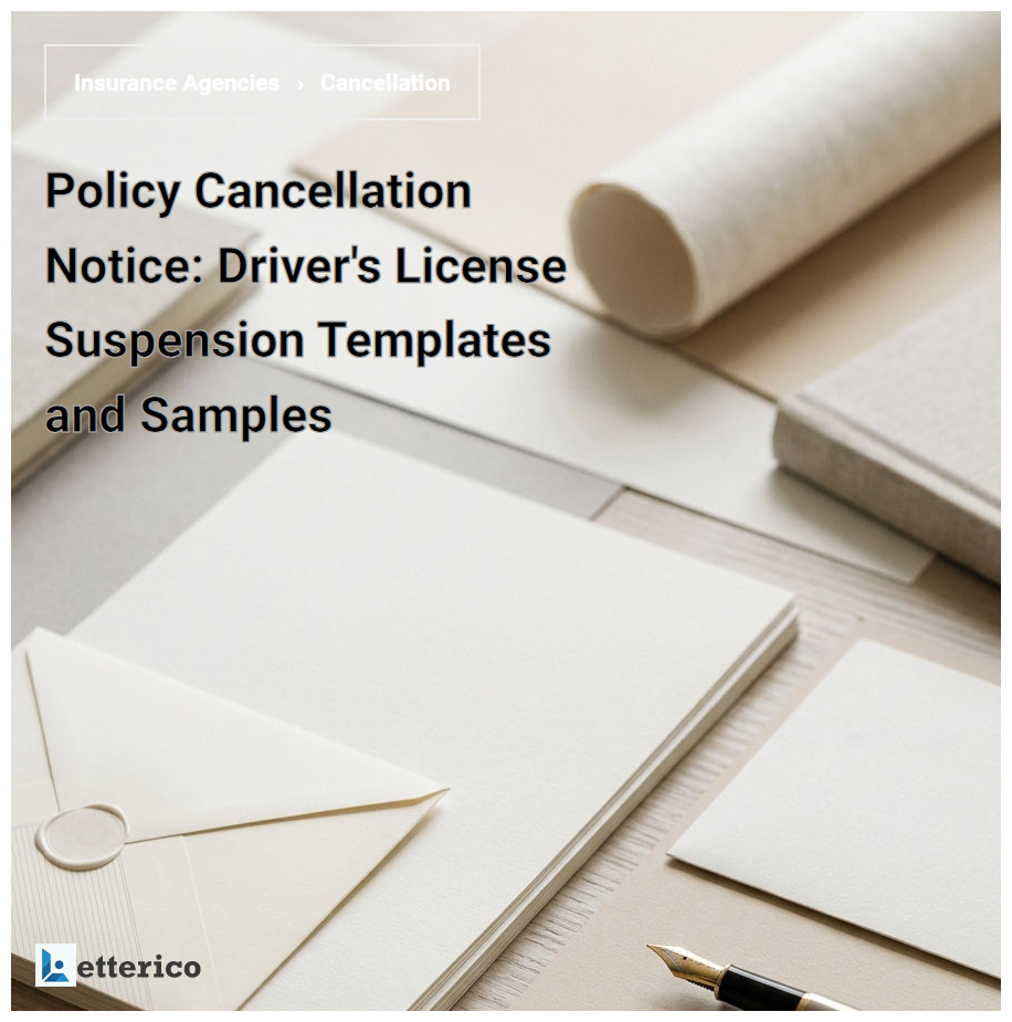 Policy Cancellation Notice: Driver's License Suspension Templates and Samples