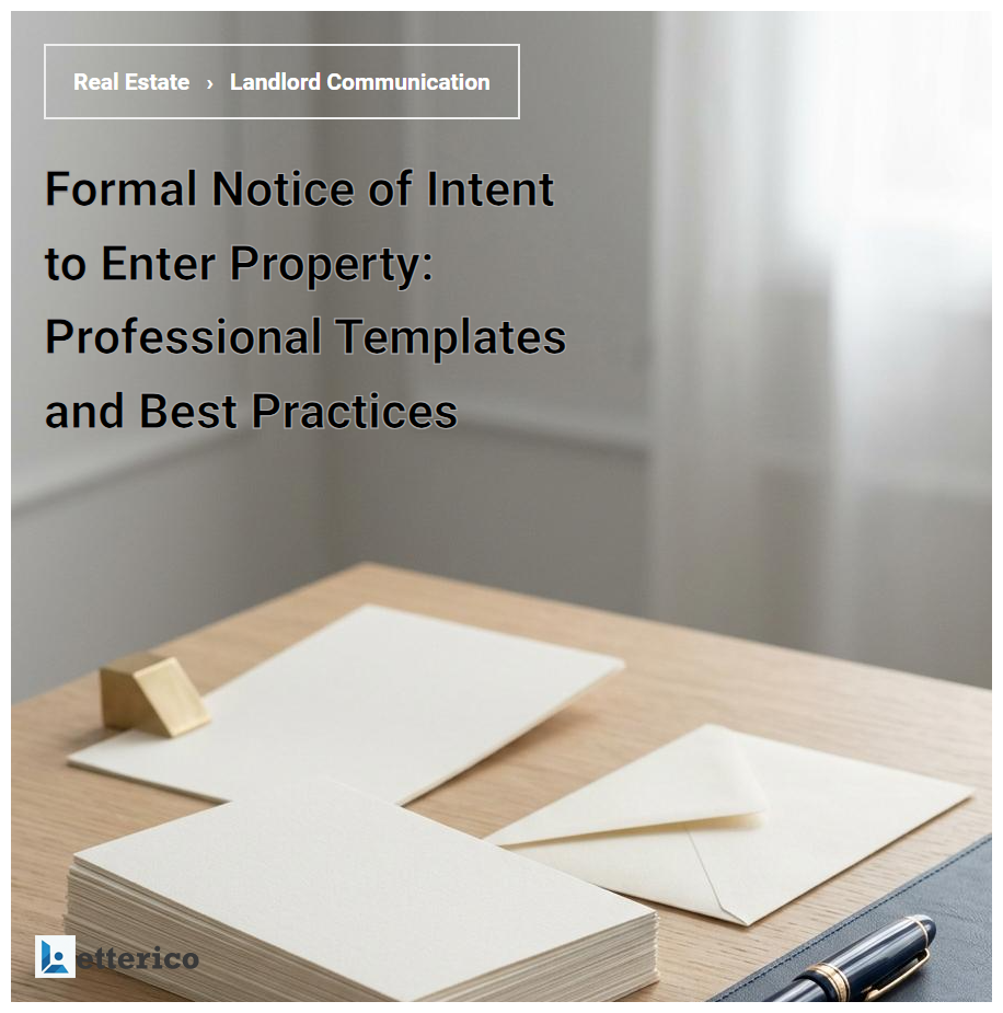 Formal Notice of Intent to Enter Property: Professional Templates and Best Practices