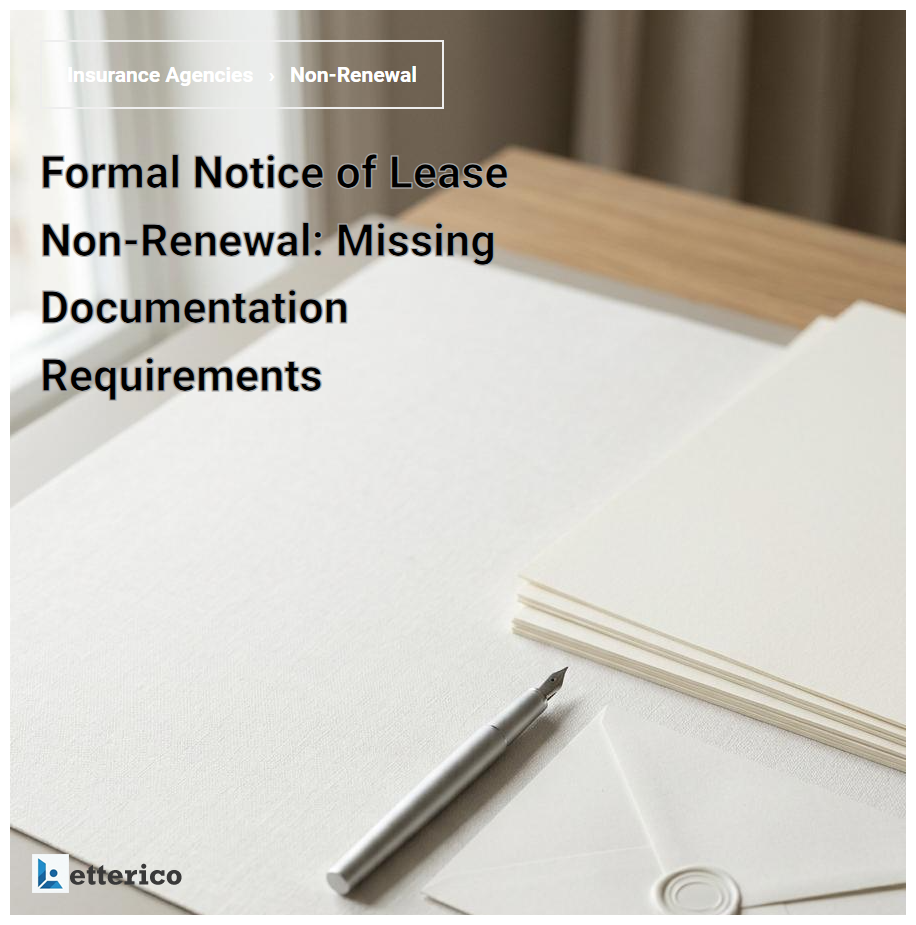 Formal Notice of Lease Non-Renewal: Missing Documentation Requirements