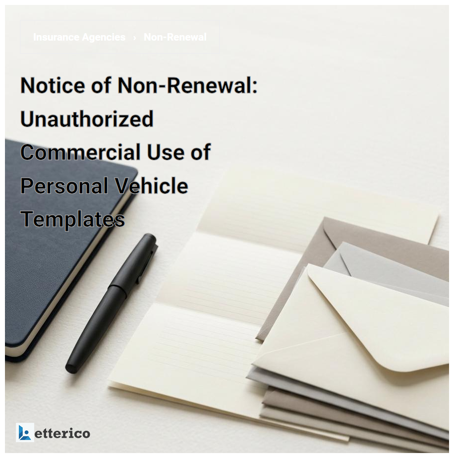 Notice of Non-Renewal: Unauthorized Commercial Use of Personal Vehicle Templates