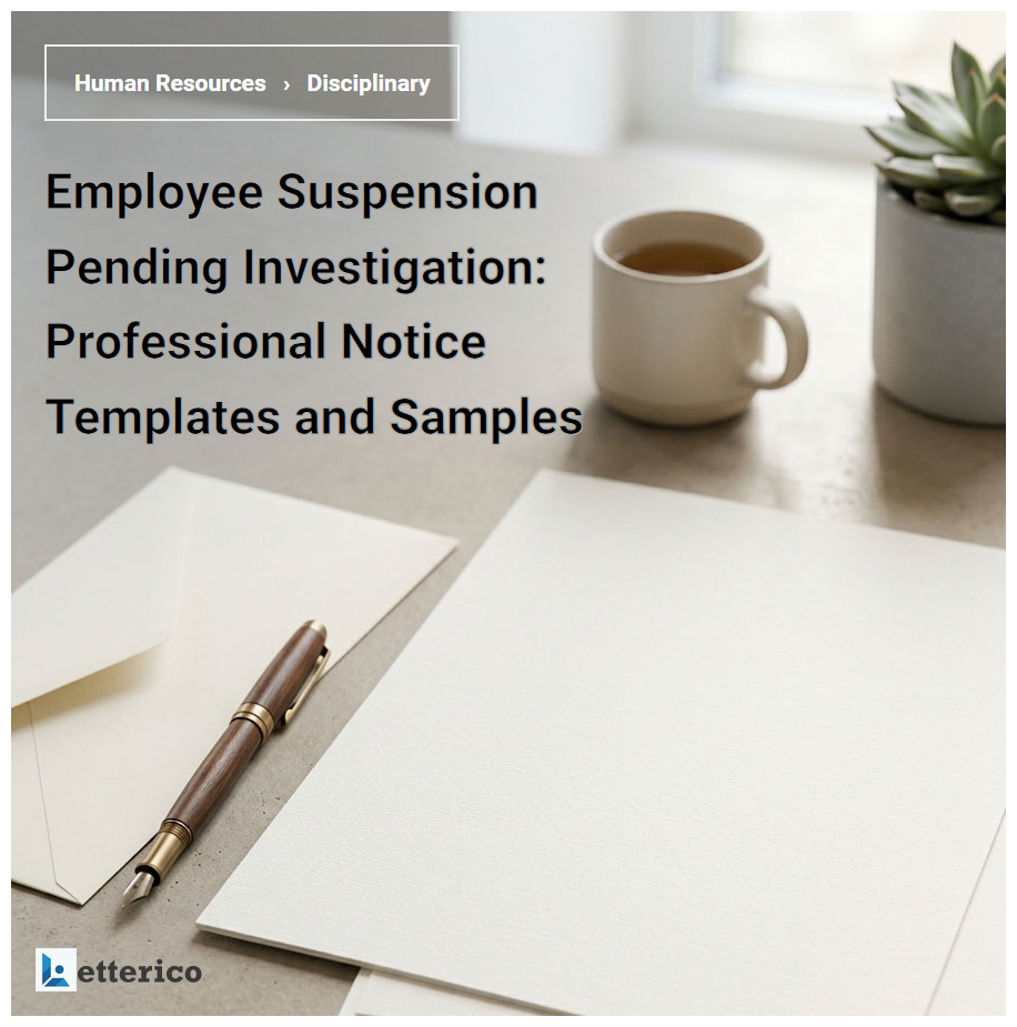 Employee Suspension Pending Investigation: Professional Notice Templates and Samples
