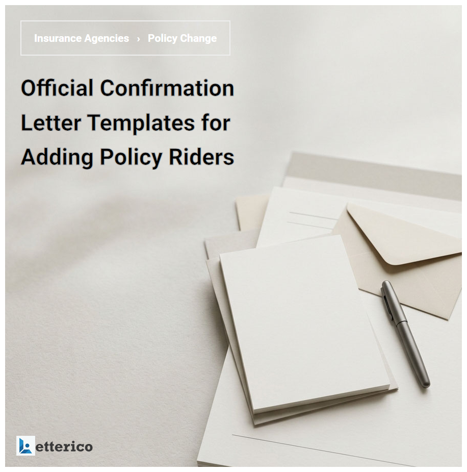 Official Confirmation Letter Templates for Adding Policy Riders