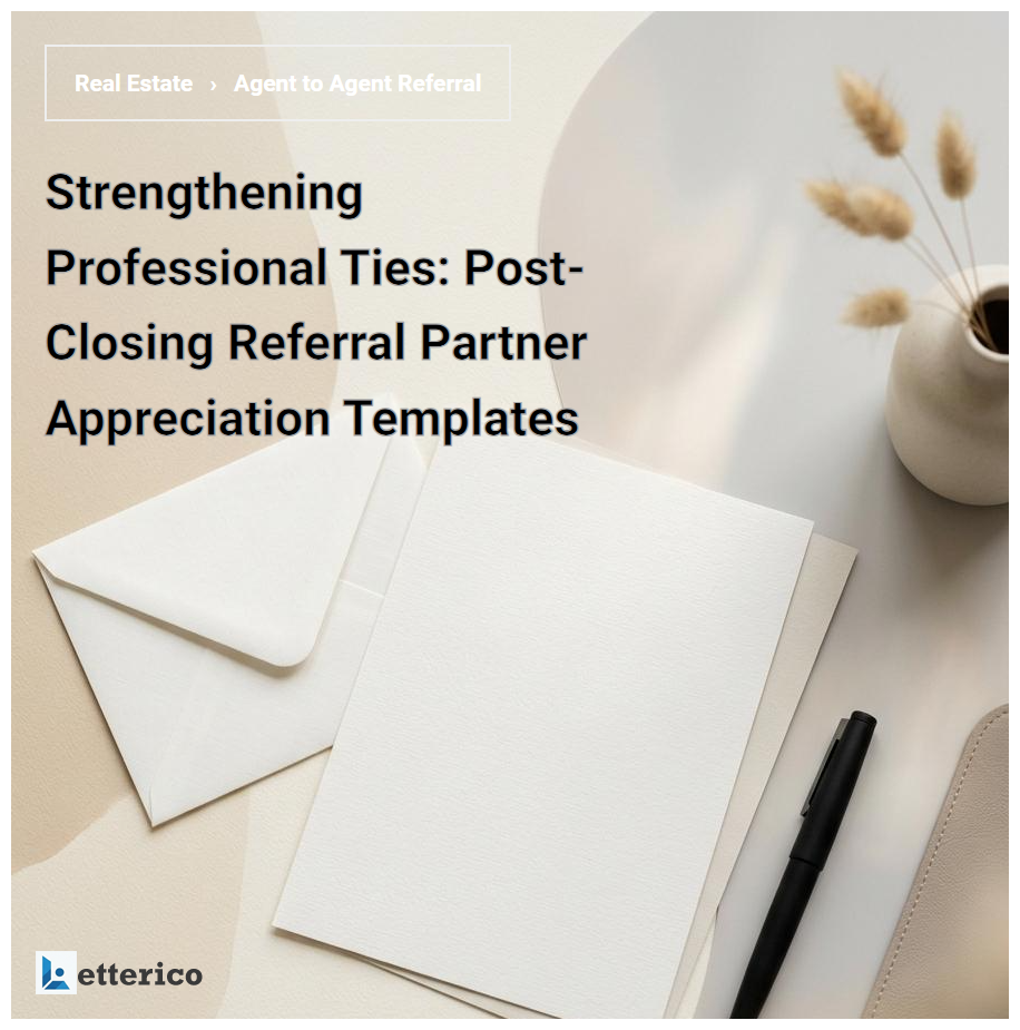Strengthening Professional Ties: Post-Closing Referral Partner Appreciation Templates