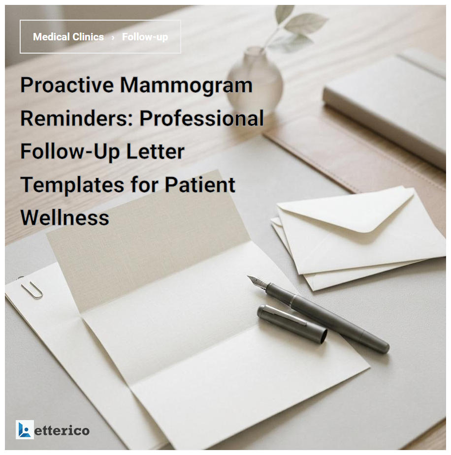 Proactive Mammogram Reminders: Professional Follow-Up Letter Templates for Patient Wellness