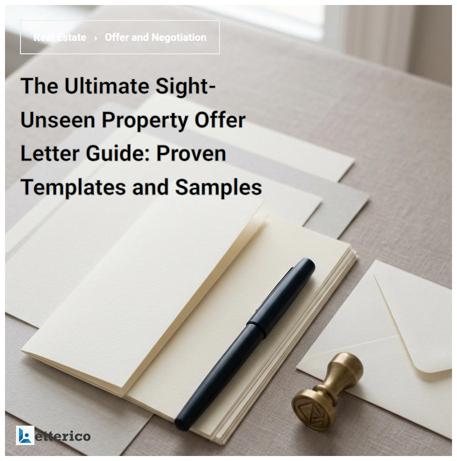 The Ultimate Sight-Unseen Property Offer Letter Guide: Proven Templates and Samples