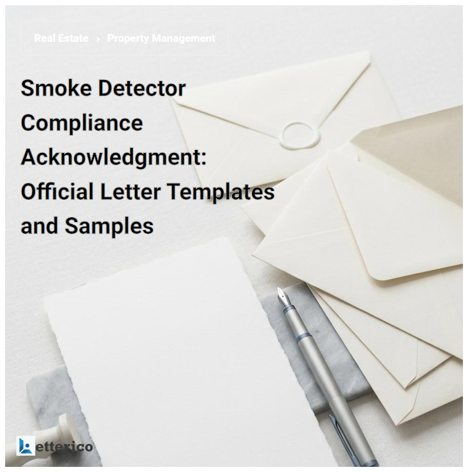 Smoke Detector Compliance Acknowledgment: Official Letter Templates and Samples
