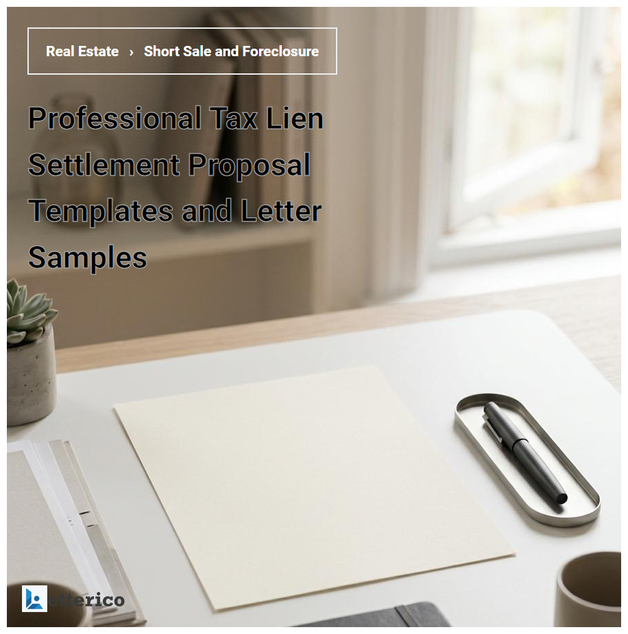 Professional Tax Lien Settlement Proposal Templates and Letter Samples