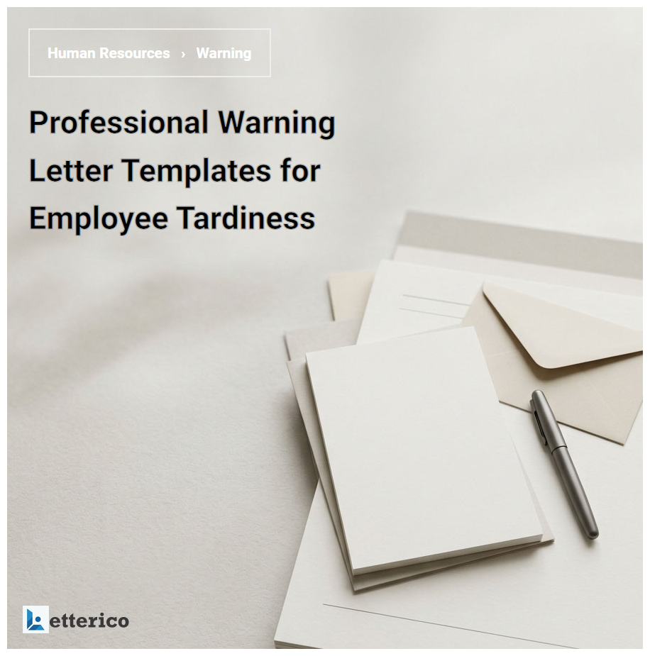 Professional Warning Letter Templates for Employee Tardiness
