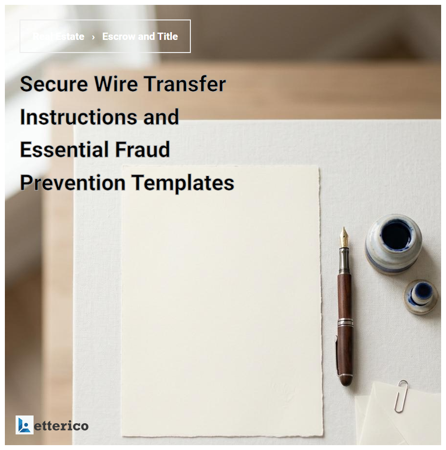 Secure Wire Transfer Instructions and Essential Fraud Prevention Templates
