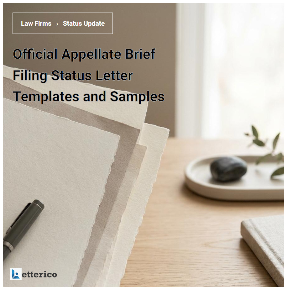 Official Appellate Brief Filing Status Letter Templates and Samples