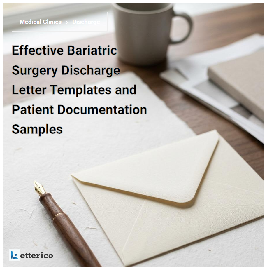 Effective Bariatric Surgery Discharge Letter Templates and Patient Documentation Samples