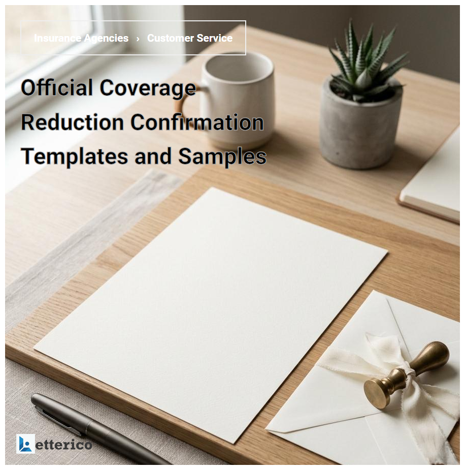 Official Coverage Reduction Confirmation Templates and Samples