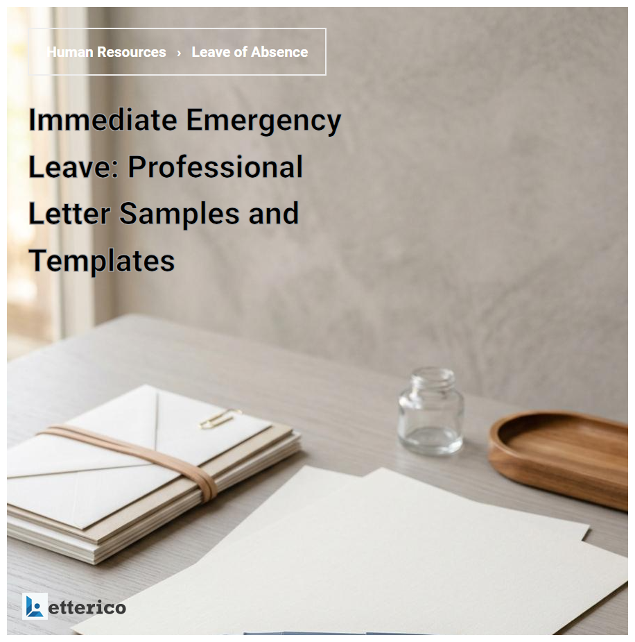 Immediate Emergency Leave: Professional Letter Samples and Templates