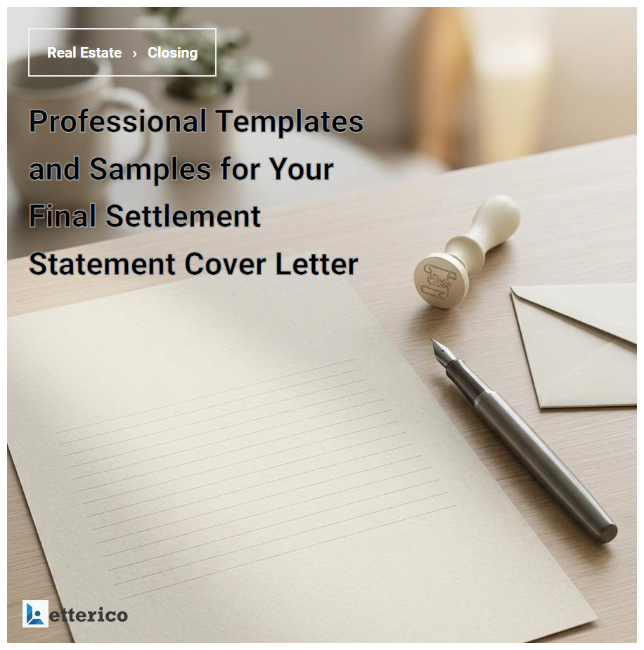 Professional Templates and Samples for Your Final Settlement Statement Cover Letter