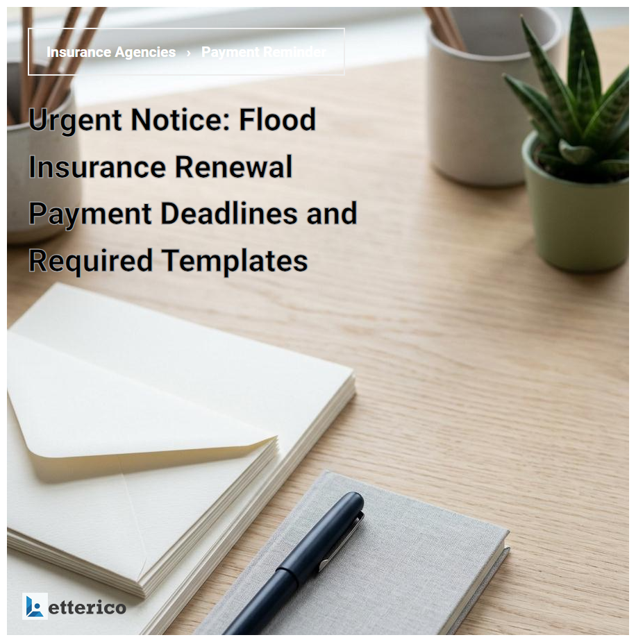 Urgent Notice: Flood Insurance Renewal Payment Deadlines and Required Templates