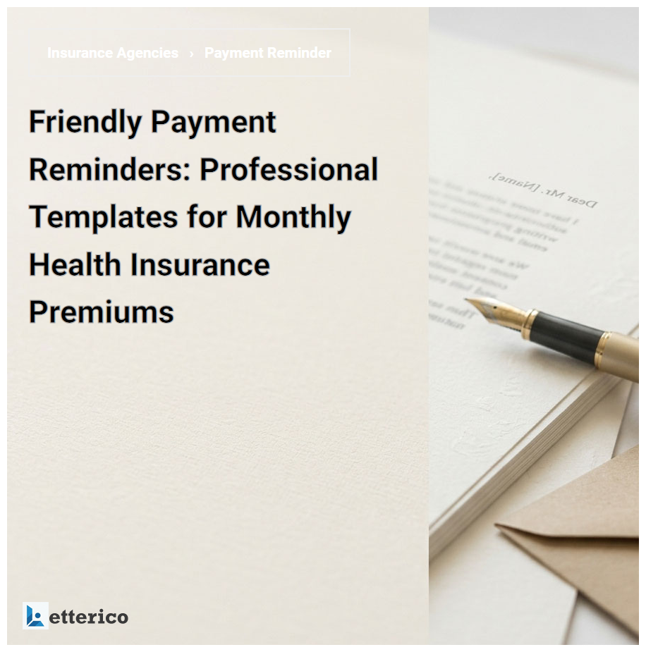 Friendly Payment Reminders: Professional Templates for Monthly Health Insurance Premiums