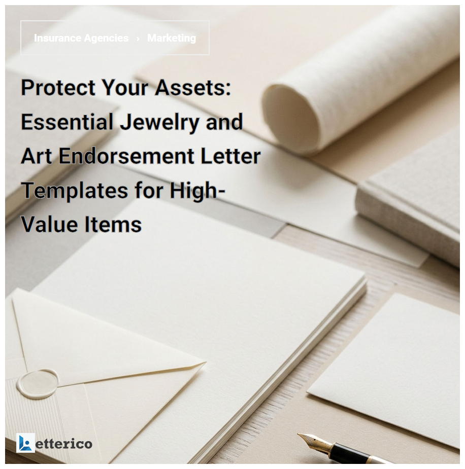 Protect Your Assets: Essential Jewelry and Art Endorsement Letter Templates for High-Value Items