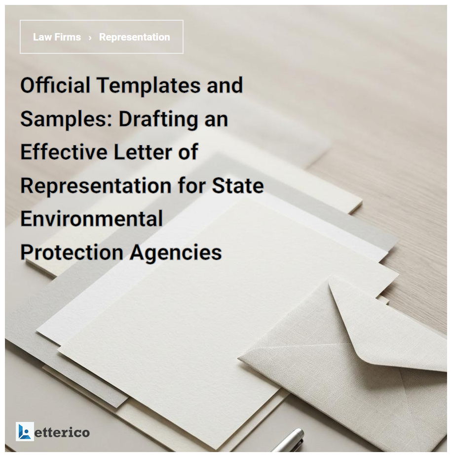 Official Templates and Samples: Drafting an Effective Letter of Representation for State Environmental Protection Agencies