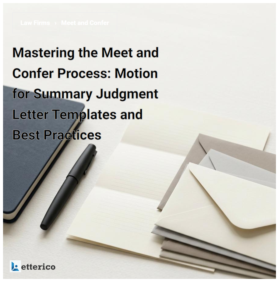 Mastering the Meet and Confer Process: Motion for Summary Judgment Letter Templates and Best Practices
