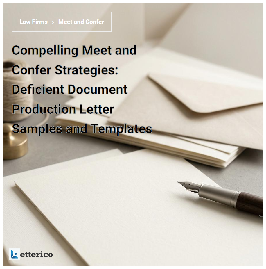 Compelling Meet and Confer Strategies: Deficient Document Production Letter Samples and Templates