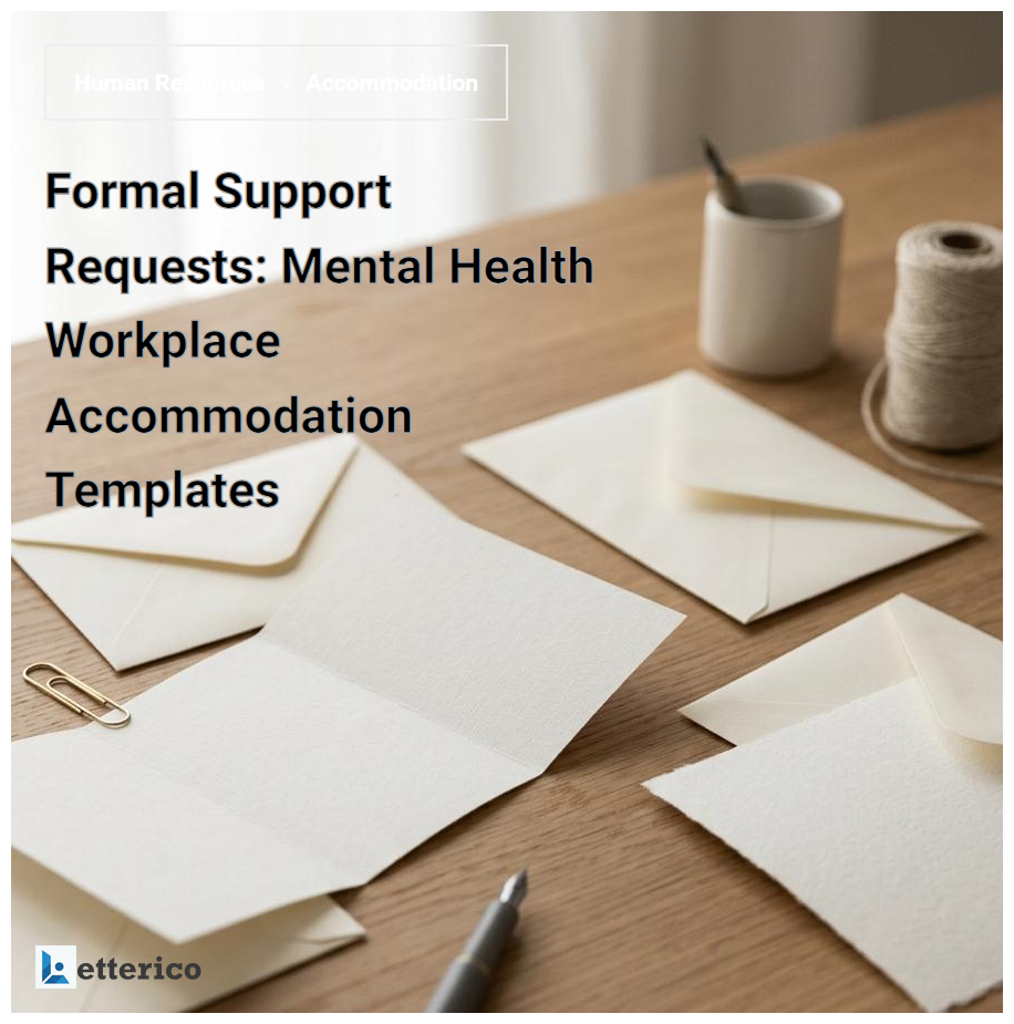 Formal Support Requests: Mental Health Workplace Accommodation Templates