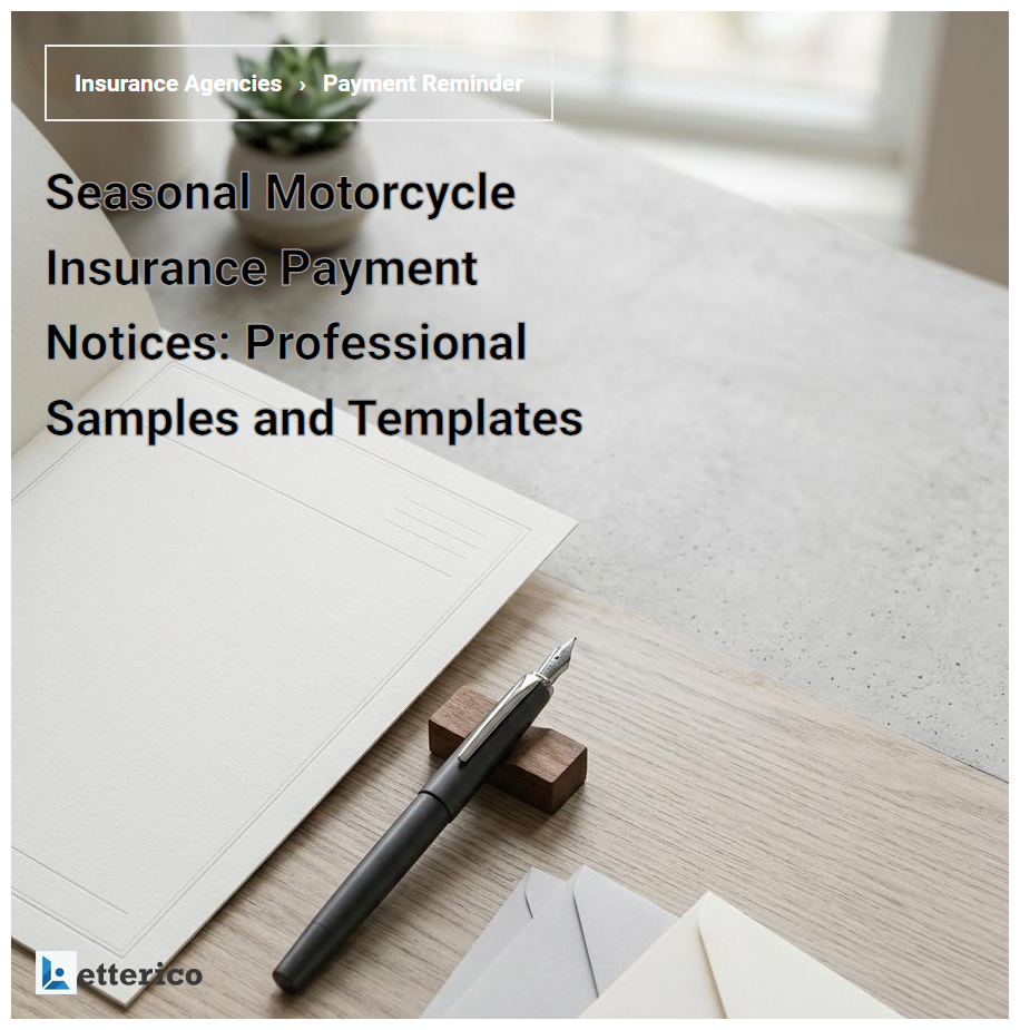 Seasonal Motorcycle Insurance Payment Notices: Professional Samples and Templates