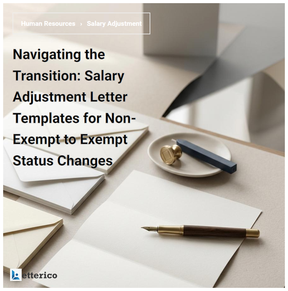 Navigating the Transition: Salary Adjustment Letter Templates for Non-Exempt to Exempt Status Changes